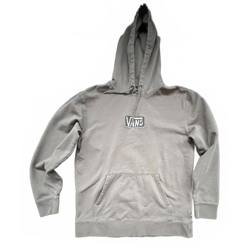 Vans Hoodie Grey Box Logo Pullover Sweatshirt XL